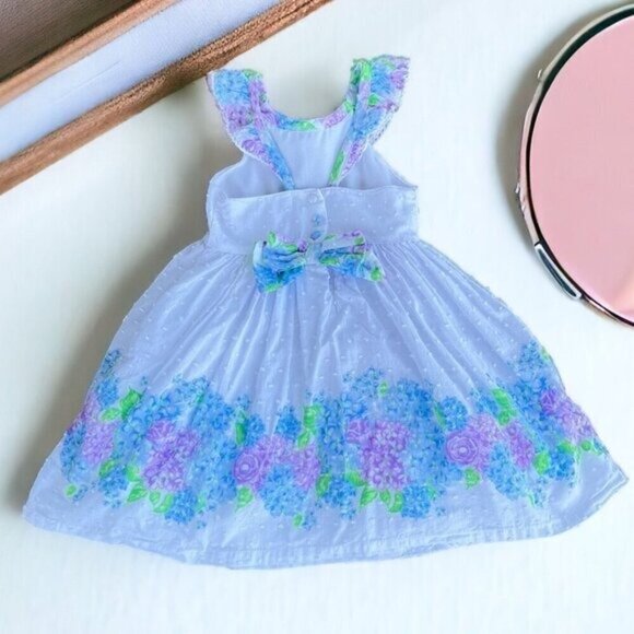 Tommy Bahama Dress Girls Size 2T Ruffled Clipped Swiss Dot Garden Floral - Picture 10 of 11